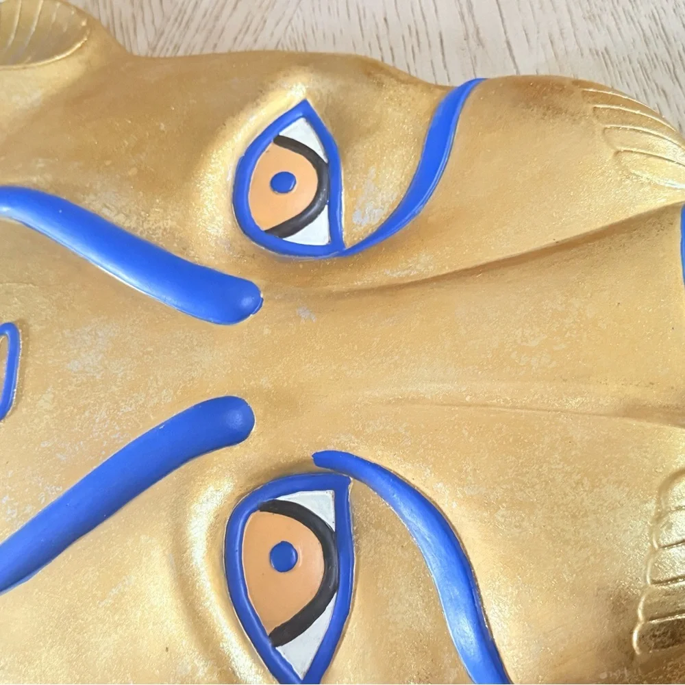 Vintage Egyptian Golden Leopard Head Vintage